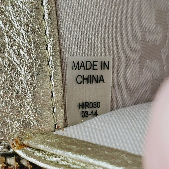 Tory Burch Wallet Thea Metallic Gold Continental Zip Around Medium Leather Logo - Picture 12 of 13